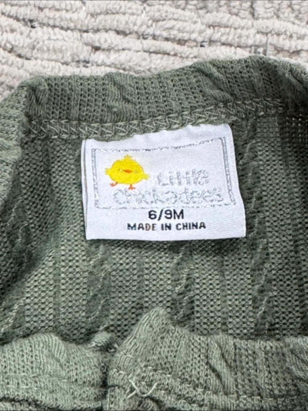 Baby Knit Two-Piece Matching Set in Olive Green